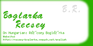 boglarka recsey business card